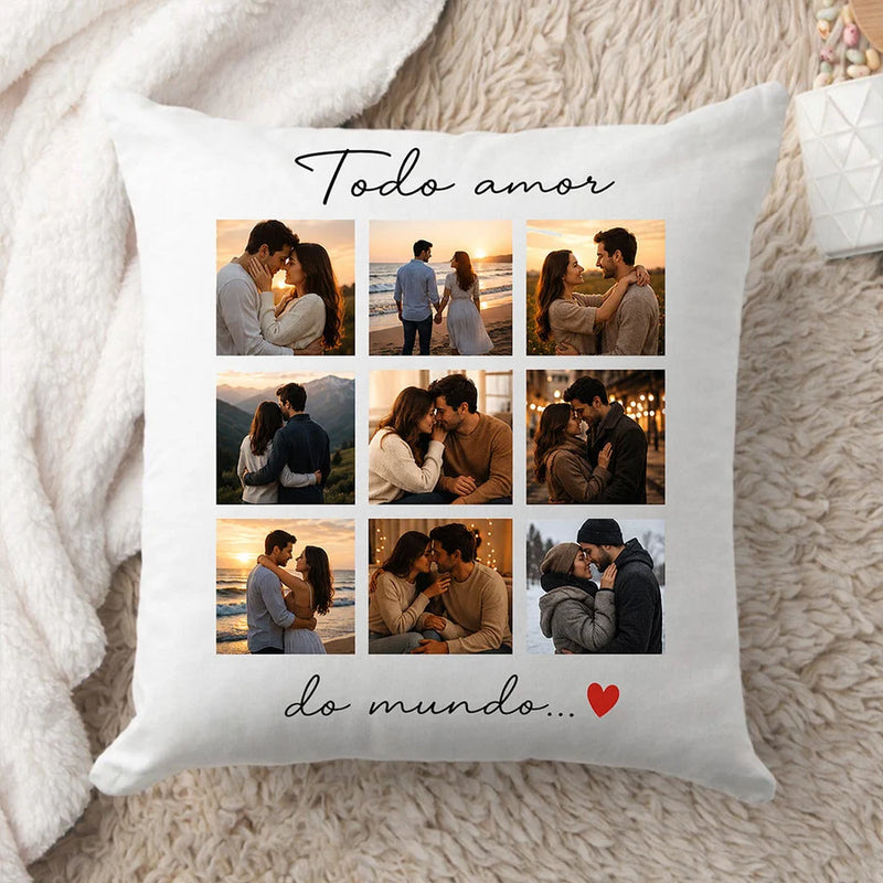 Personalized Couple Photo Cushion Cover | Custom Romantic Memory Pillow Gift for Couples, Husband & Wife - 10x10