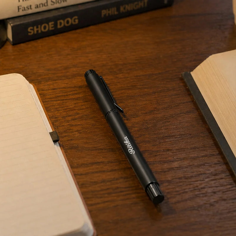 Personalized Black Pen | Sleek Writing Gift for Professionals & Students