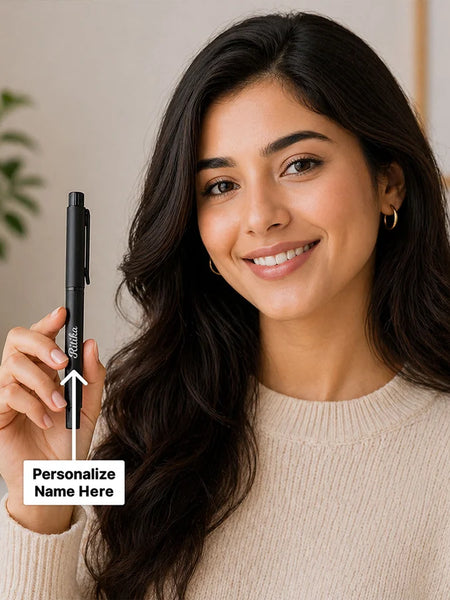 Personalized Black Pen | Sleek Writing Gift for Professionals & Students