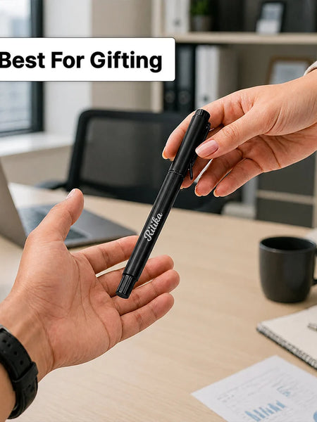 Personalized Black Pen | Sleek Writing Gift for Professionals & Students