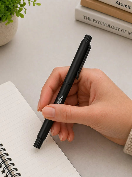 Personalized Black Pen | Sleek Writing Gift for Professionals & Students