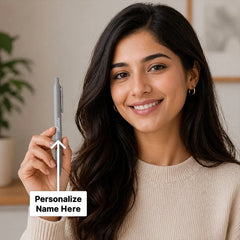 Personalized Grey Name Pen | Elegant Writing Gift for Professionals & Students