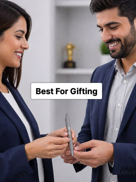 Personalized Grey Name Pen | Elegant Writing Gift for Professionals & Students