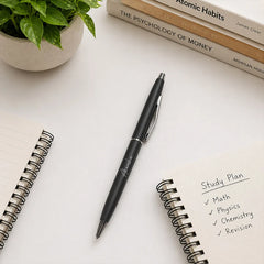 Personalized Black Pen with Silver Tip| Premium Writing Gift for Professionals
