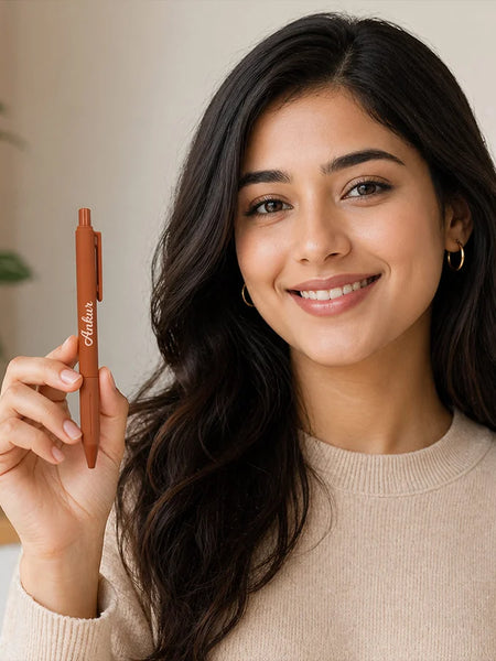 Personalized Tan Brown Pen| Elegant Writing Gift for Daily Use
