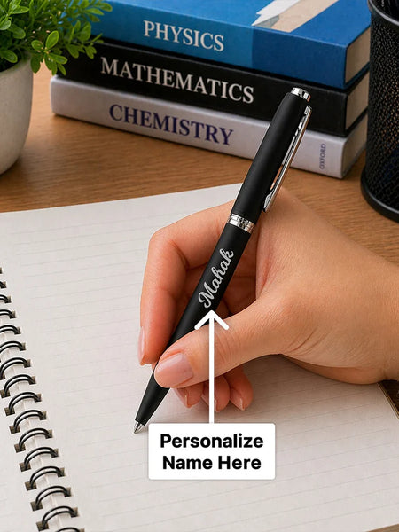 Personalized Matte Black Pen | Elegant Writing Gift for Professionals