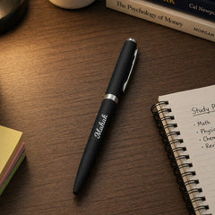 Personalized Matte Black Pen | Elegant Writing Gift for Professionals