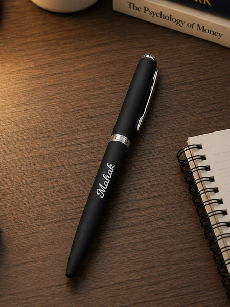 Personalized Matte Black Pen | Elegant Writing Gift for Professionals