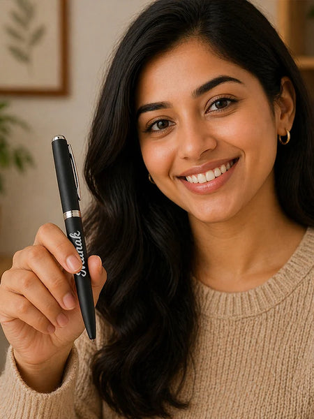 Personalized Matte Black Pen | Elegant Writing Gift for Professionals
