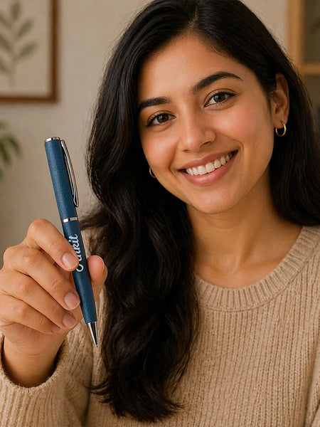 Personalized Matte Blue Pen | Premium Writing Gift for Professionals