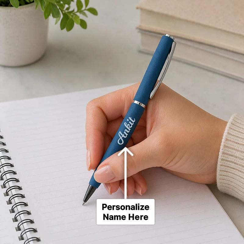 Personalized Matte Blue Pen | Premium Writing Gift for Professionals