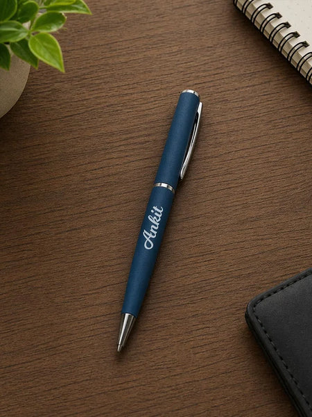 Personalized Matte Blue Pen | Premium Writing Gift for Professionals