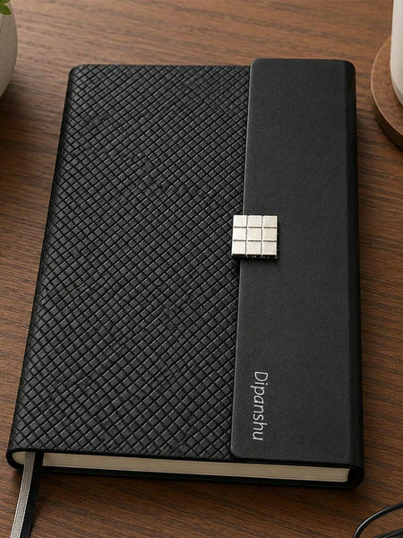 A5 Woven Vegan Leather Diary – Personalized with Name