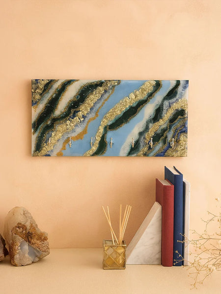 Luxury Resin Key Holder Wall Art – 7 Hooks