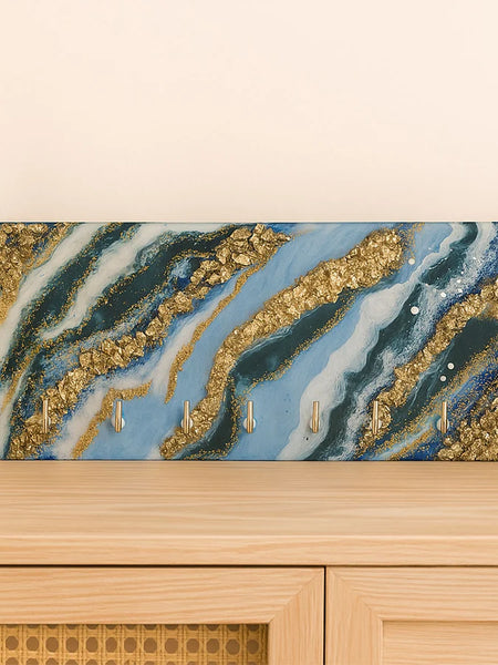 Luxury Resin Key Holder Wall Art – 7 Hooks