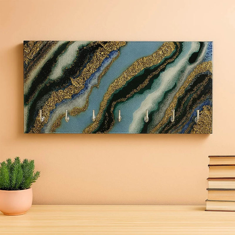 Luxury Resin Key Holder Wall Art – 7 Hooks