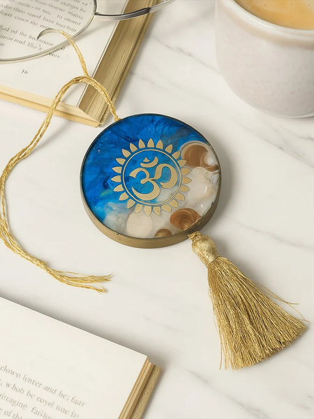 Blue & Gold Om Resin Car Hanger