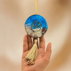 Blue & Gold Om Resin Car Hanger