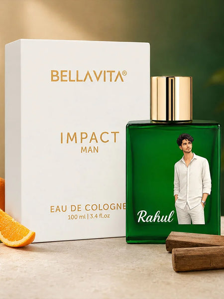 Personalized Bella Vita Impact Man Perfume 100ml | Woody Citrus Long-Lasting Eau De Cologne Gift