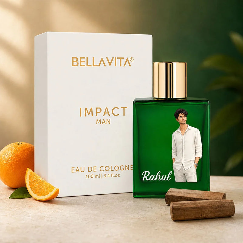 Personalized Bella Vita Impact Man Perfume 100ml | Woody Citrus Long-Lasting Eau De Cologne Gift