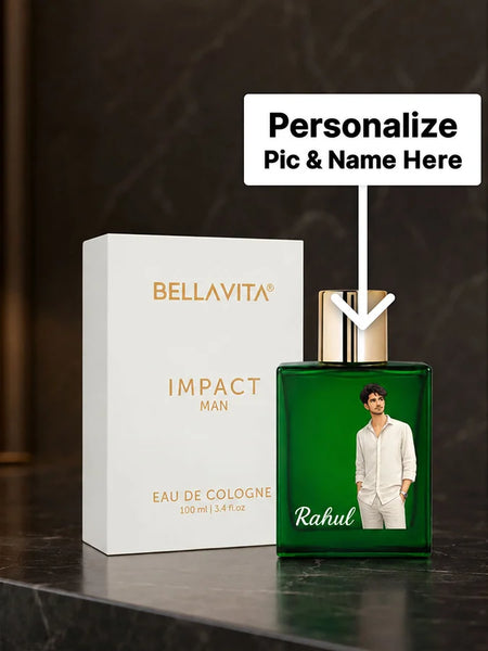 Personalized Bella Vita Impact Man Perfume 100ml | Woody Citrus Long-Lasting Eau De Cologne Gift