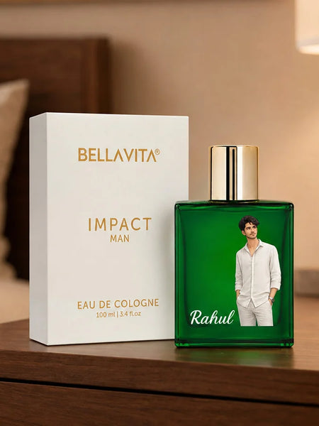 Personalized Bella Vita Impact Man Perfume 100ml | Woody Citrus Long-Lasting Eau De Cologne Gift
