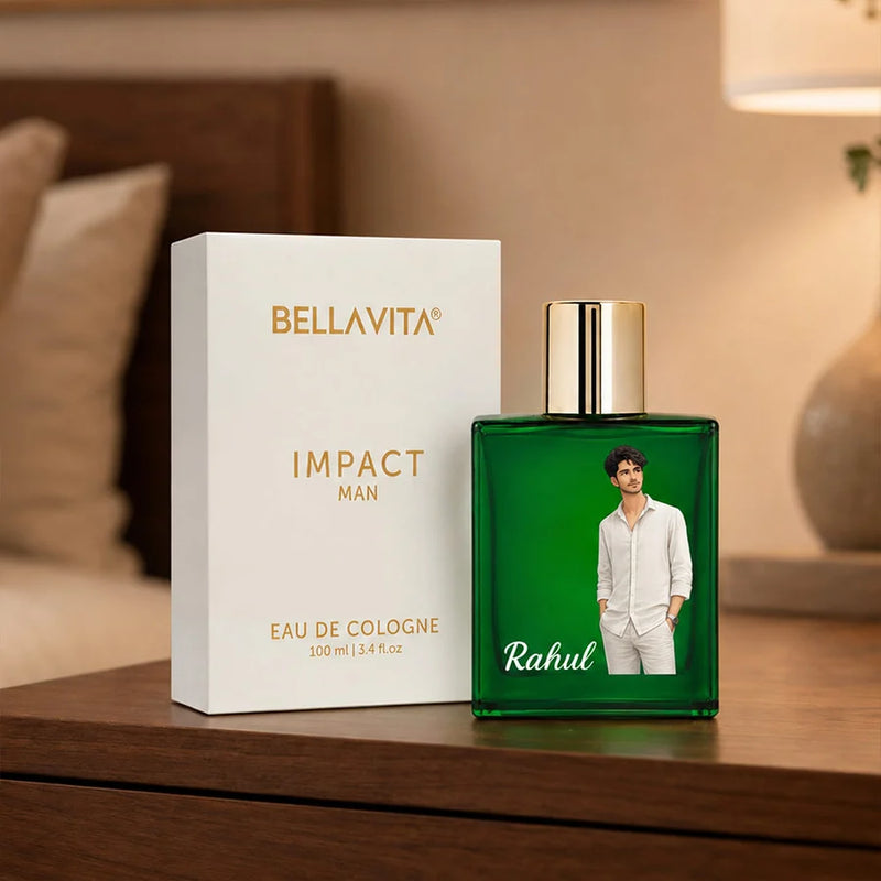 Personalized Bella Vita Impact Man Perfume 100ml | Woody Citrus Long-Lasting Eau De Cologne Gift