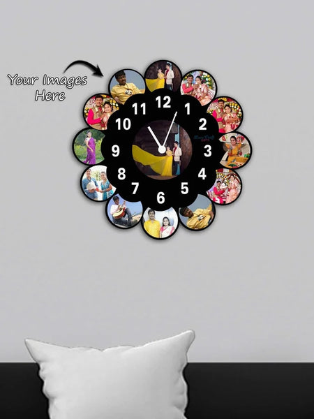 Moon Wooden Photo Wall Clock