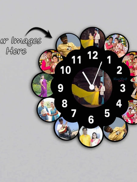 Moon Wooden Photo Wall Clock
