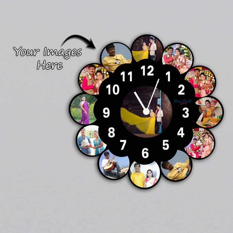 Moon Wooden Photo Wall Clock