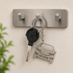 Personalized Car Shape Metal Keychain | Premium Stainless Steel Car Key Holder | Standard Size