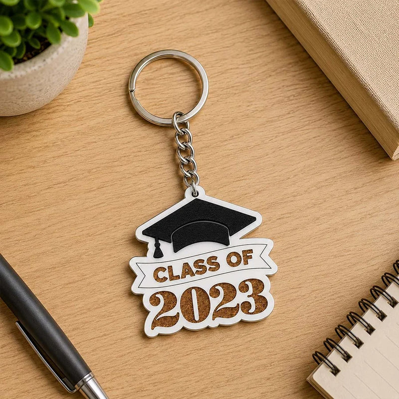 Personalized Class of Graduation Acrylic Keychain 2x3