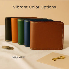 Personalized Classic Black Leather Wallet With Name
