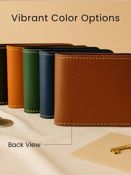 Personalized Classic Tan Leather Wallet With Name