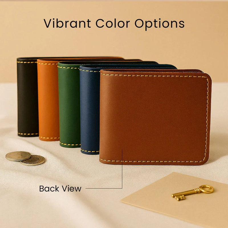 Personalized Classic Black Leather Wallet With Name