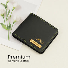 Personalized Classic Black Leather Wallet With Name