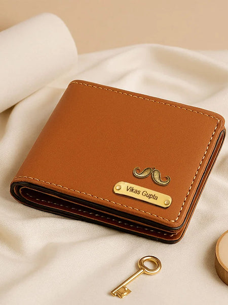 Personalized Classic Tan Leather Wallet With Name