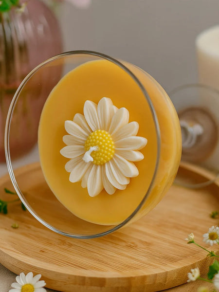 Personalised Daisy Flower Candle in Cocktail Glass
