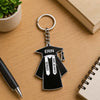 Personalized Black Graduation Gown Acrylic Keychain 2x3