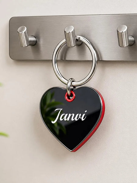 Personalized Heart Metal Name Keychain | Romantic Personalized Gift