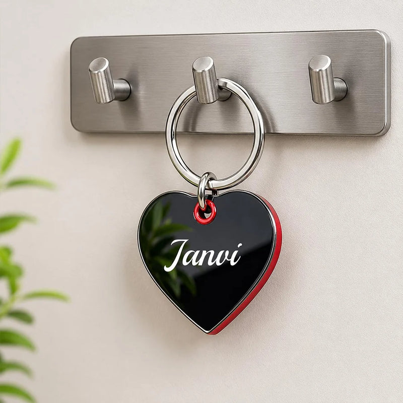 Personalized Heart Metal Name Keychain | Romantic Personalized Gift