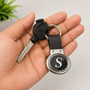Personalized Initial Leather Metal Keychain | Premium Key Holder