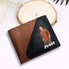Personalized Men’s Black & Tan Bi-Fold Wallet for Boys, Husband & Boyfriend