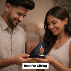 Personalized Men’s Black & Tan Bi-Fold Wallet for Boys, Husband & Boyfriend