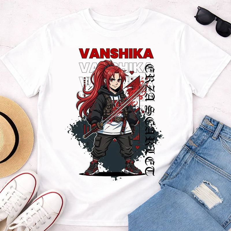 Personalized Red Samurai Anime T-Shirt