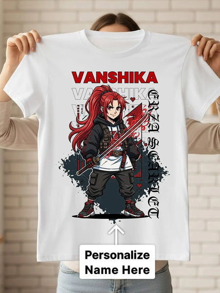 Personalized Red Samurai Anime T-Shirt