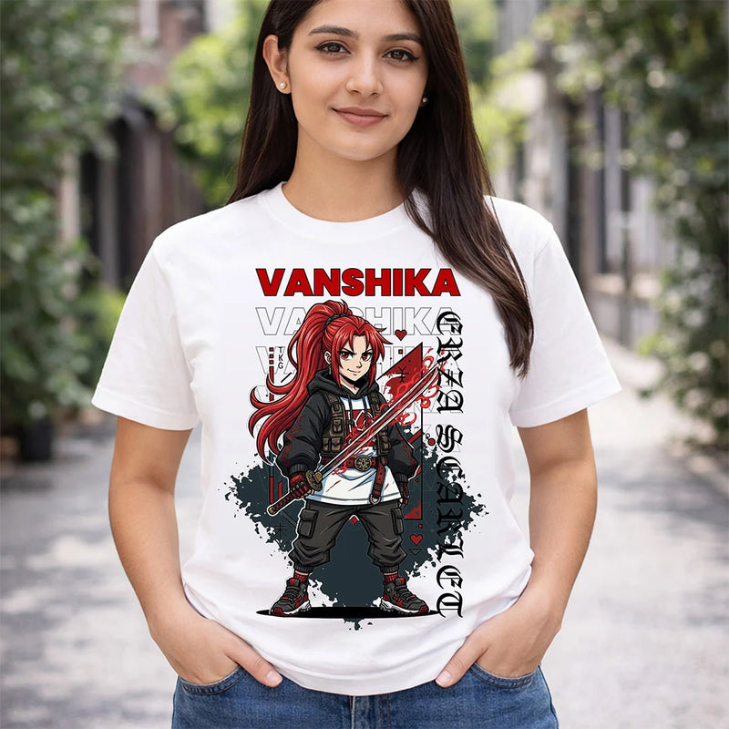 Personalized Red Samurai Anime T-Shirt