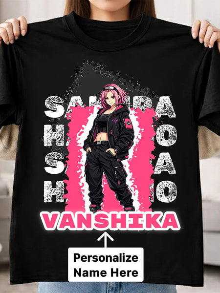 Personalized Sakura Haruno Anime Name T-Shirt