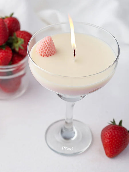 Personalised Strawberry Dessert Candle in Glass