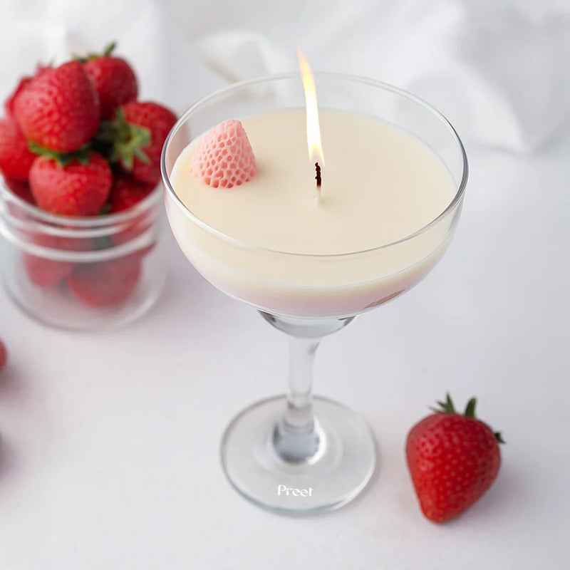 Personalised Strawberry Dessert Candle in Glass
